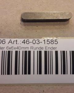 Parallel key 6x6x40mm w/round ends